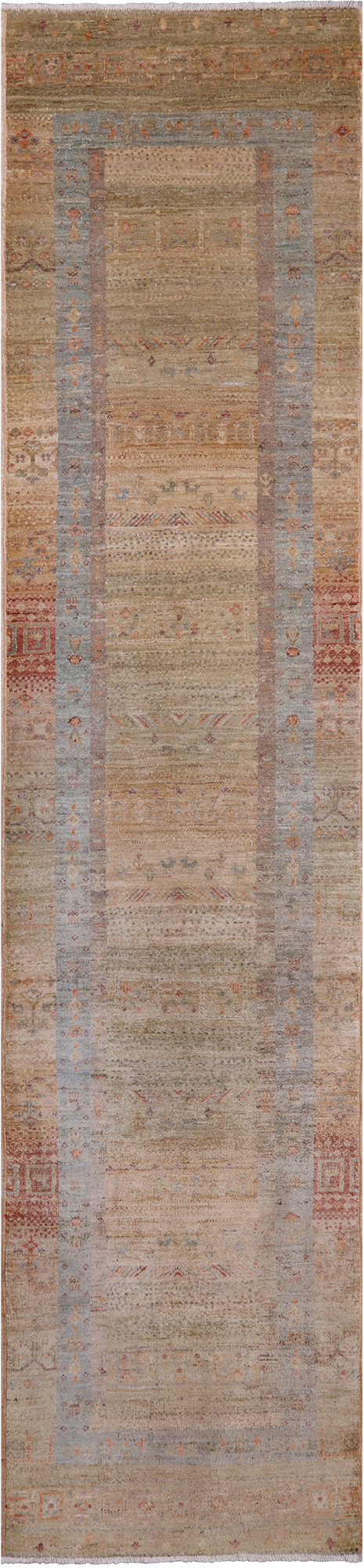 Tribal Persian Gabbeh Hand-Knotted Wool Runner Rug - 2' 8" X 11' 9"