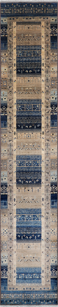 Tribal Persian Gabbeh Hand Knotted Wool Runner Rug - 2' 9" X 15' 1"
