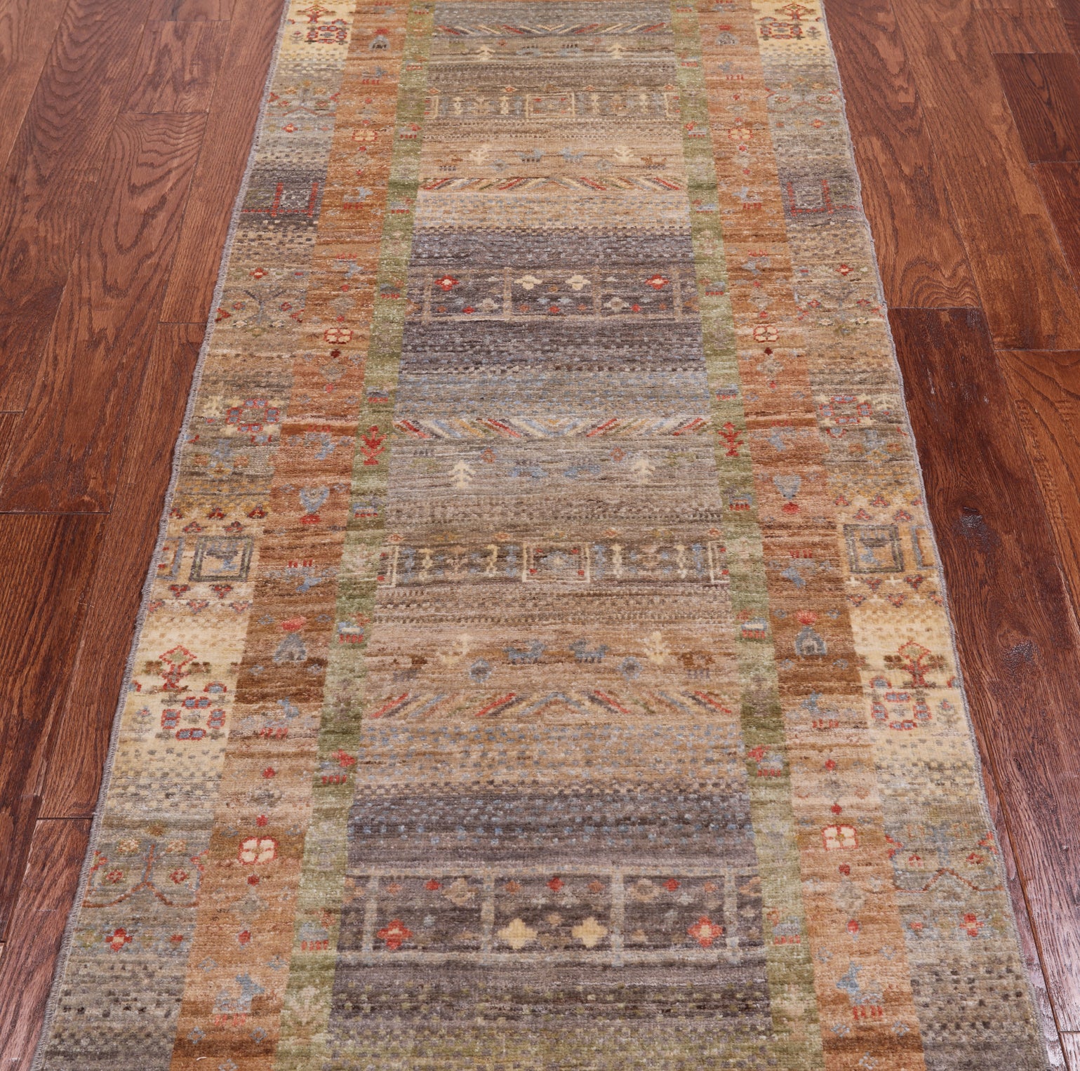 Tribal Persian Gabbeh Handmade Wool Runner Rug - 2' 9" X 7' 8"