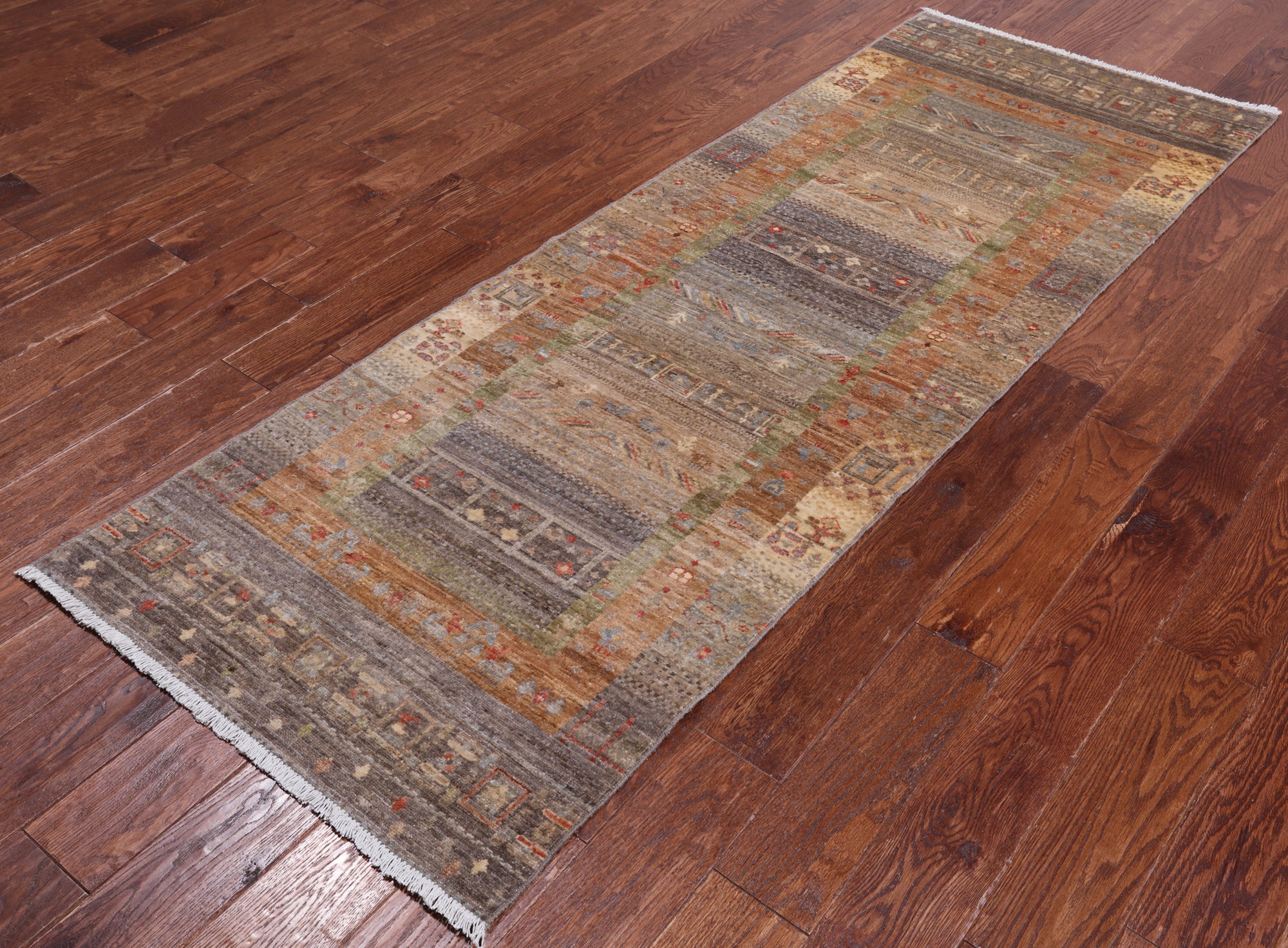 Tribal Persian Gabbeh Handmade Wool Runner Rug - 2' 9" X 7' 8"