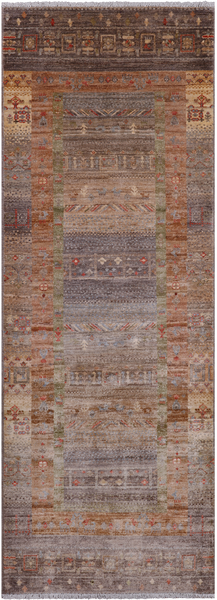 Tribal Persian Gabbeh Handmade Wool Runner Rug - 2' 9" X 7' 8"