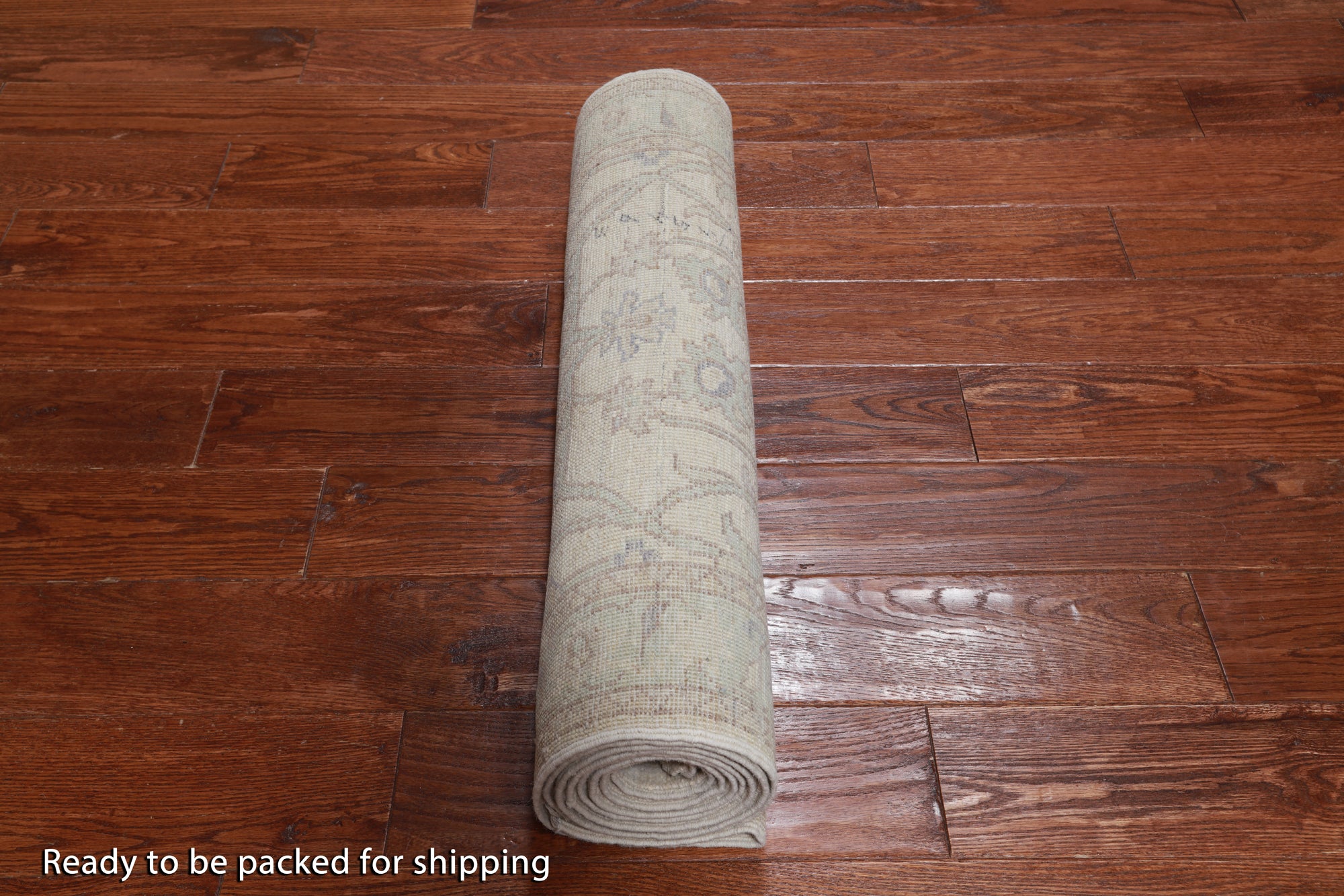 Ivory Peshawar Washed Out Hand-Knotted Wool Runner Rug - 2' 6" X 9' 9"
