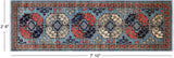 Blue Turkmen Ersari Handmade Wool Runner Rug - 2' 6" X 7' 10"