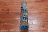 Blue Turkmen Ersari Handmade Wool Runner Rug - 2' 6" X 7' 10"