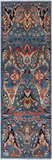 Blue Persian Fine Serapi Handmade Wool Runner Rug - 2' 6" X 7' 9"