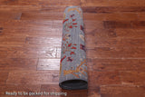 Grey Tree Of Life Persian Hand-Knotted Wool Runner Rug - 2' 6" X 12' 11"