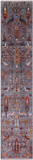Grey Tree Of Life Persian Hand-Knotted Wool Runner Rug - 2' 6" X 12' 11"