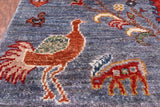 Grey Tree Of Life Persian Hand-Knotted Wool Runner Rug - 2' 6" X 12' 11"