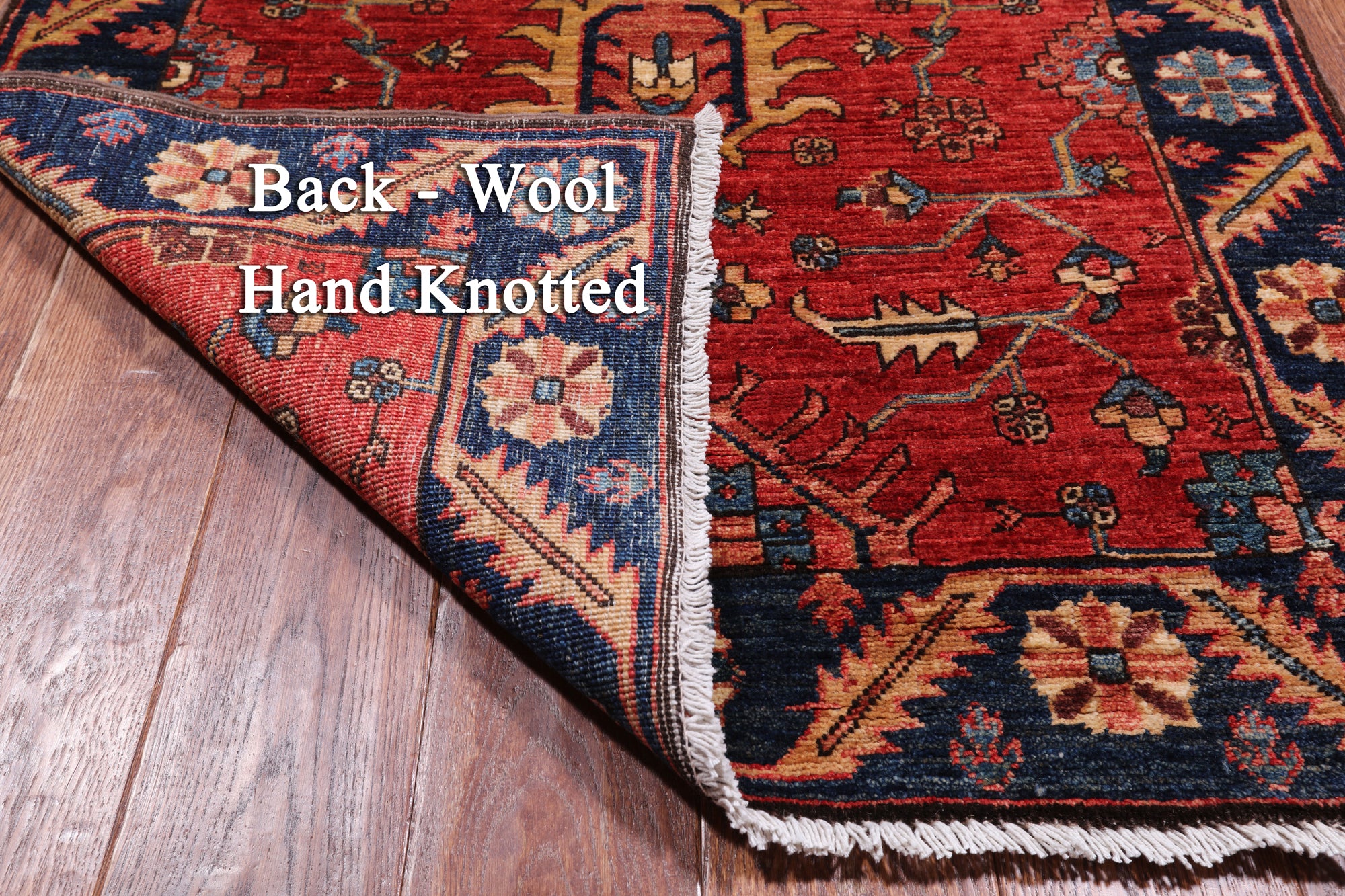 Red Persian Fine Serapi Handmade Wool Runner Rug - 3' 1" X 11' 9"