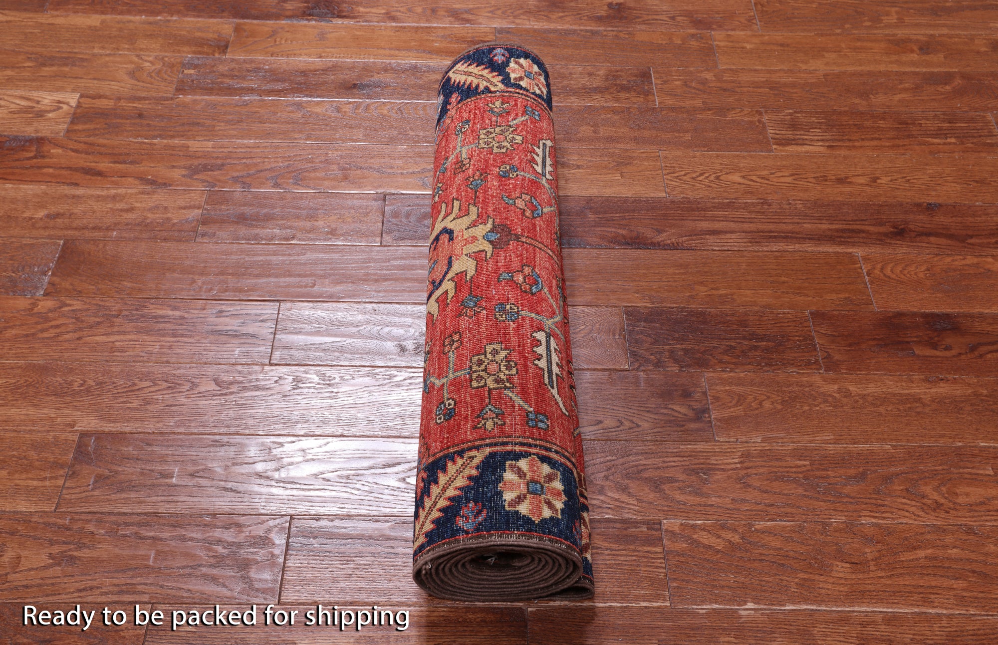 Red Persian Fine Serapi Handmade Wool Runner Rug - 3' 1" X 11' 9"