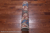 Silver Persian Fine Serapi Handmade Wool Runner Rug - 2' 9" X 10' 0"