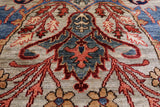 Silver Persian Fine Serapi Handmade Wool Runner Rug - 2' 9" X 10' 0"