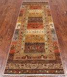 Tribal Persian Gabbeh Handmade Wool Runner Rug - 2' 9" X 7' 11"