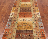 Tribal Persian Gabbeh Handmade Wool Runner Rug - 2' 9" X 7' 11"