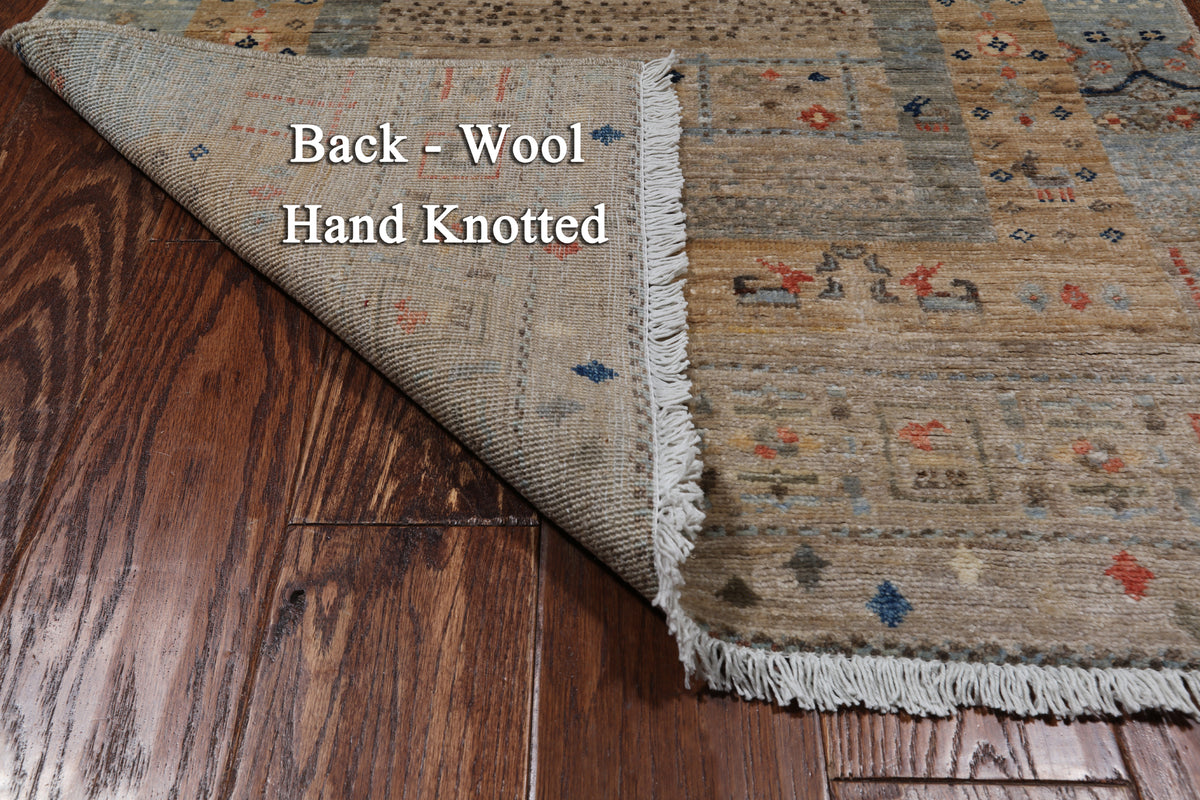 Tribal Persian Gabbeh Hand Knotted Wool Runner Rug - 2' 10" X 7' 8"