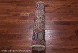Ivory Persian Fine Serapi Handmade Wool Runner Rug - 3' 9" X 17' 10"