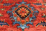 Rust Persian Fine Serapi Hand Knotted Wool Runner Rug - 4' 0" X 11' 3"