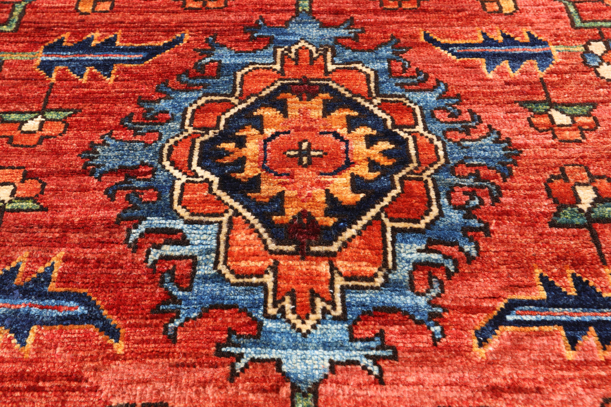 Rust Persian Fine Serapi Hand Knotted Wool Runner Rug - 4' 0" X 11' 3"