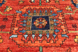 Rust Persian Fine Serapi Hand Knotted Wool Runner Rug - 4' 0" X 11' 3"