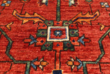 Rust Persian Fine Serapi Hand Knotted Wool Runner Rug - 4' 0" X 11' 3"