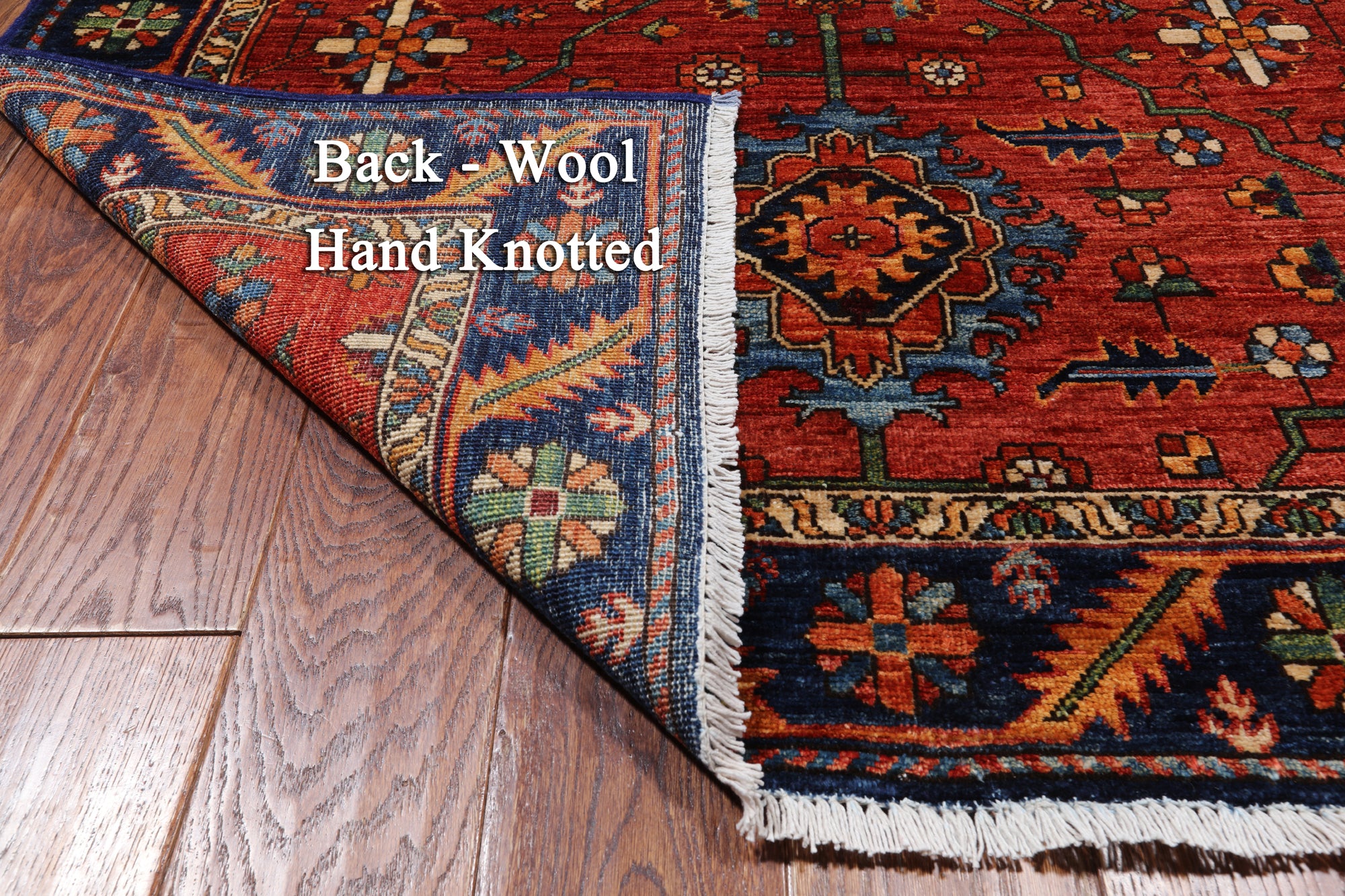 Rust Persian Fine Serapi Hand Knotted Wool Runner Rug - 4' 0" X 11' 3"