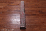 Red Vintage Persian Heriz Serapi Handmade Wool Rug - 4' 9" X 12' 5"