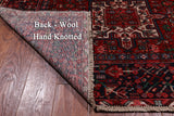 Red Vintage Persian Heriz Serapi Handmade Wool Rug - 4' 9" X 12' 5"