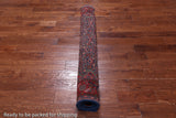 Navy Blue Vintage Persian Heriz Serapi Hand-Knotted Wool Rug - 4' 8" X 10' 7"