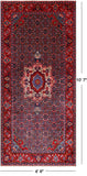 Navy Blue Vintage Persian Heriz Serapi Hand-Knotted Wool Rug - 4' 8" X 10' 7"