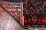 Navy Blue Vintage Persian Heriz Serapi Hand-Knotted Wool Rug - 4' 8" X 10' 7"