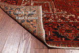 Red Vintage Persian Heriz Serapi Hand-Knotted Wool Rug - 7' 9" X 10' 11"