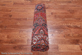 Red Vintage Persian Heriz Serapi Handmade Wool Rug - 8' 0" X 10' 6"