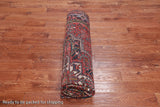 Red Vintage Persian Heriz Serapi Hand-Knotted Wool Rug - 7' 10" X 10' 10"