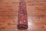 Red Vintage Persian Heriz Serapi Handmade Wool Rug - 8' 8" X 11' 1"