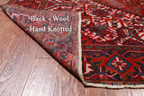 Red Vintage Persian Heriz Serapi Handmade Wool Rug - 8' 8" X 11' 1"