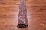 Red Vintage Persian Heriz Serapi Handmade Wool Rug - 9' 0" X 11' 10"