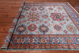 Blue Super Kazak Handmade Wool Rug - 7' 11" X 10' 3"
