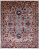 Blue Super Kazak Hand-Knotted Wool Rug - 7' 10" X 9' 8"