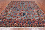 Blue Super Kazak Hand-Knotted Wool Rug - 7' 10" X 9' 8"