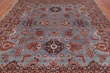 Blue Super Kazak Hand-Knotted Wool Rug - 7' 10" X 9' 8"