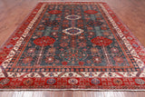 Grey Super Kazak Handmade Wool Rug - 9' 0" X 12' 5"