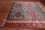 Grey Super Kazak Handmade Wool Rug - 9' 0" X 12' 5"