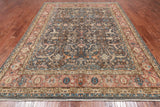 Grey Persian Antique Finish Zero Pile Handmade Wool Rug - 7' 9" X 10' 3"