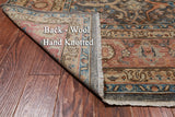 Grey Persian Antique Finish Zero Pile Handmade Wool Rug - 7' 9" X 10' 3"