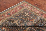 Grey Persian Antique Finish Zero Pile Handmade Wool Rug - 7' 9" X 10' 3"