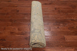 Grey Persian Antique Finish Zero Pile Hand Knotted Wool Rug - 8' 10" X 11' 9"