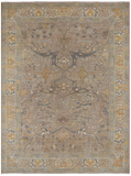 Grey Persian Antique Finish Zero Pile Hand Knotted Wool Rug - 8' 10" X 11' 9"