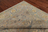 Grey Persian Antique Finish Zero Pile Hand Knotted Wool Rug - 8' 10" X 11' 9"