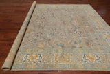 Grey Persian Antique Finish Zero Pile Hand Knotted Wool Rug - 8' 10" X 11' 9"