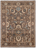 Brown Persian Antique Finish Zero Pile Handmade Wool Rug - 8' 11" X 11' 8"